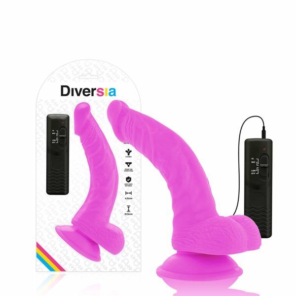 Flexibel Vibrerande Dildo med fjärrkontroll 21,5 cm - Lila