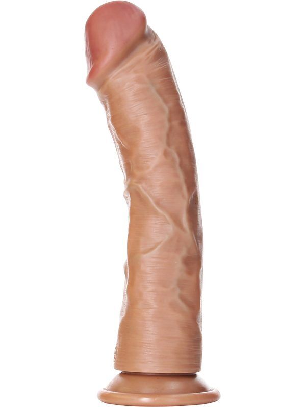 RealRock: Curved Realistic Dildo, 23 cm, ljusbrun