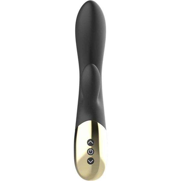 Super Soft Rabbit Vibrator Len & Intensiv - Svart/Guld