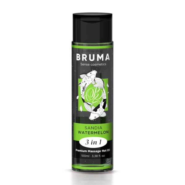 Bruma - 3in1 Premium Massage Hot Oil - Massageolja, Glidmedel & Kroppsolja med värmeeffekt 100 ml - Vattenmelon