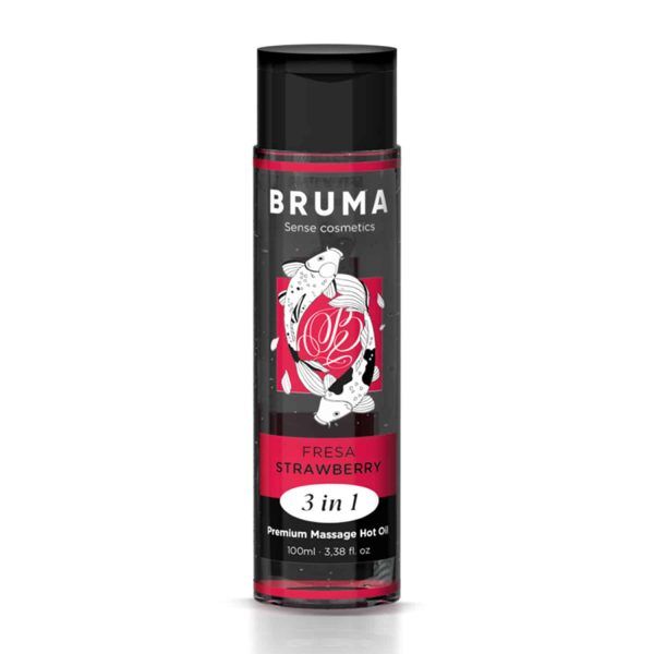 Bruma - 3in1 Premium Massage Hot Oil - Massageolja, Glidmedel & Kroppsolja med värmeeffekt 100 ml - Jordgubbe