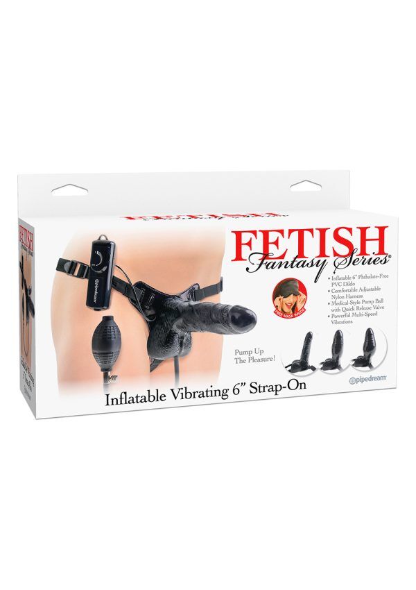 INFL VIBRATING STRAP-ON  6" FLESH