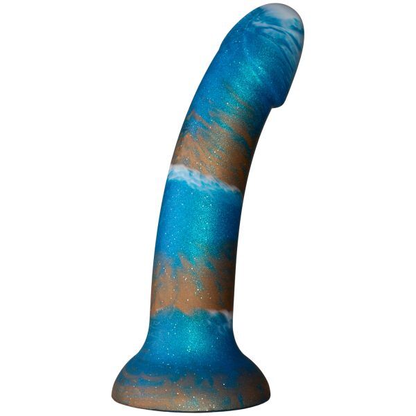 baseks Kopparblå Silikondildo 18 cm - Blå