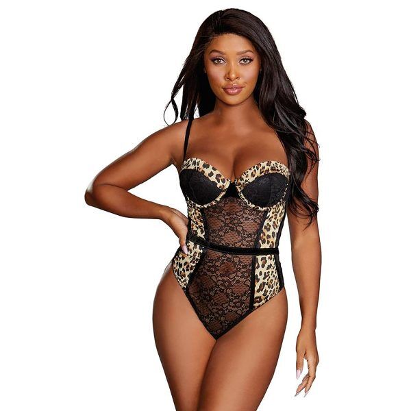 Dreamgirl Leopardteddy - Blandade färger - L