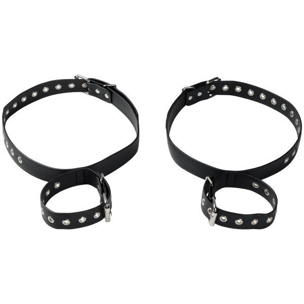 obaie Konstläder Thigh To Cuff Restraint Set - Svart