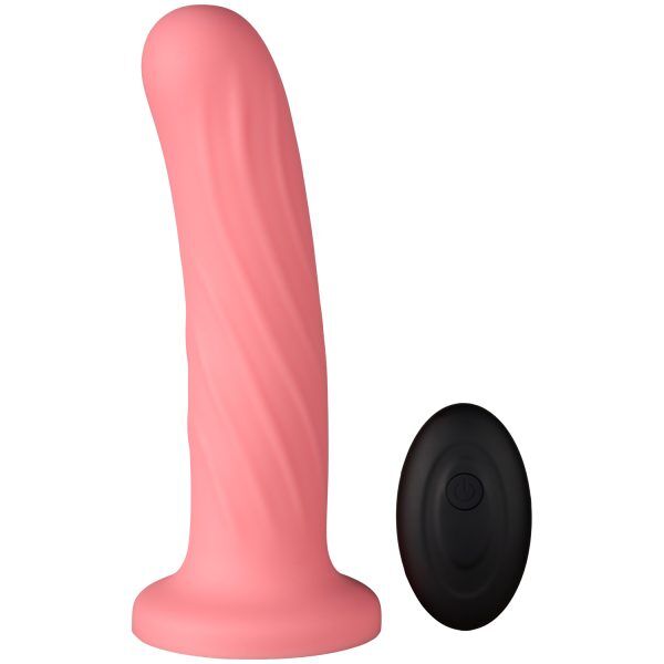 baseks Delight Vibrerande Strap-On Dildo 17,5 cm - Korall