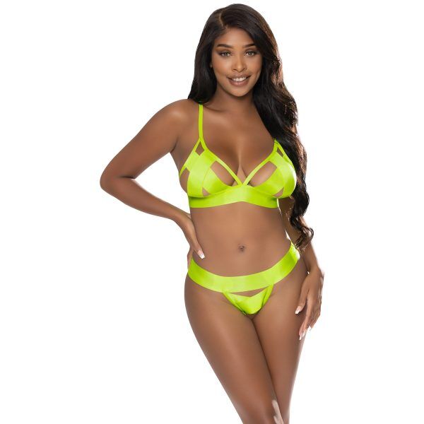 Magic Silk Exposed Yellow BH och Grenlös Set Plus Size - Gul - Plus size