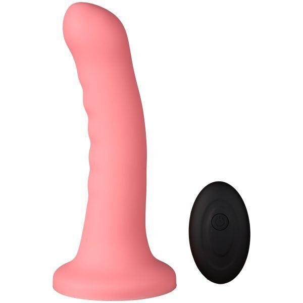 baseks Please Vibrerande Strap-On Dildo 17,2 cm - Korall